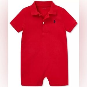 Ralph Lauren Red Polo Romper - 9M